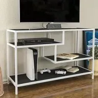 Robins TV Stand with Storage - White, Metal
