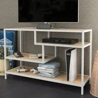Robins TV Stand with Storage - White, Oak