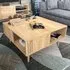 Ronas Square Coffee Table with Shelf - Sapphire Oak