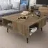 Ronas Square Coffee Table with Shelf - Walnut