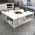 Ronas Square Coffee Table with Shelf - White, Ephesus