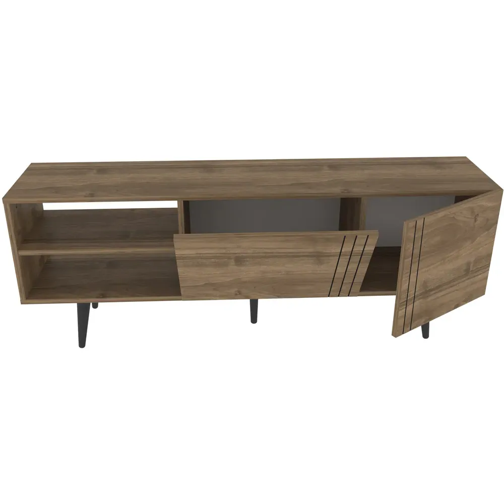 Ronas Wide TV Unit with Storage - Brown