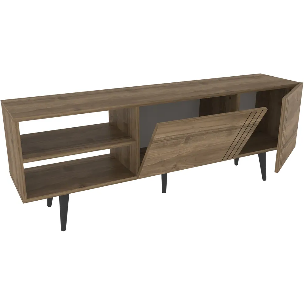 Ronas Wide TV Unit with Storage - Brown