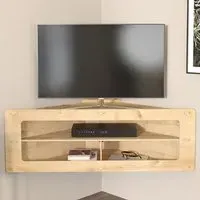 Sala 3 Shelf Corner Floating TV Unit - Brown, MDF