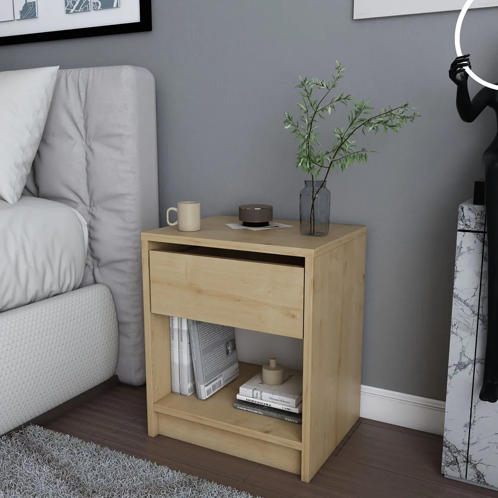 Sheridan Single Drawer Floating Bedside Table - Sapphire Oak