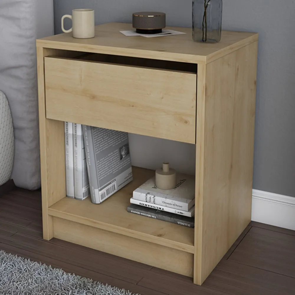 Sheridan Single Drawer Floating Bedside Table - Sapphire Oak image