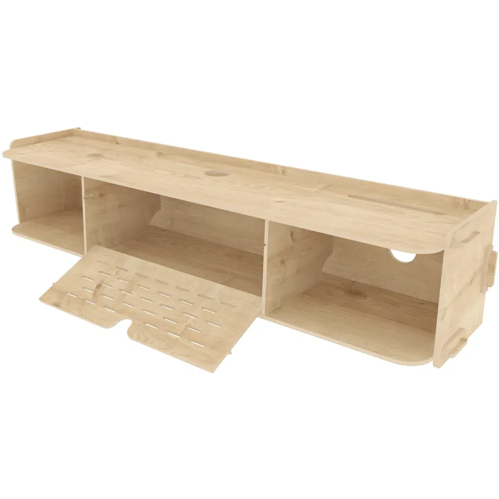 Sima Wall Mountable TV Unit - Brown, MDF