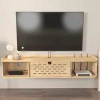 Sima Wall Mountable TV Unit - Brown, MDF
