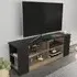 Space 8 Shelf TV Unit - Black and Walnut