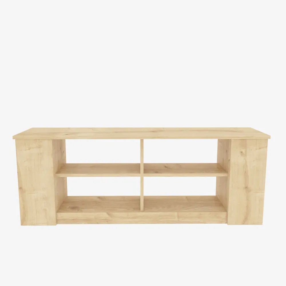 Space 8 Shelf TV Unit - Oak