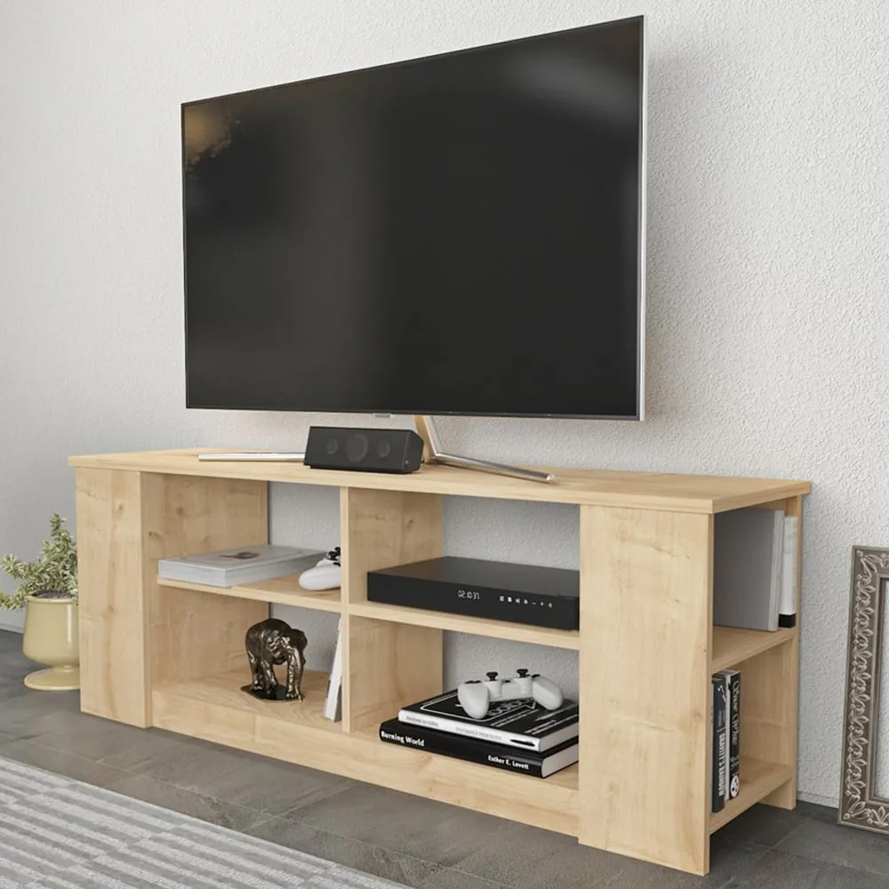 Space 8 Shelf TV Unit - Oak