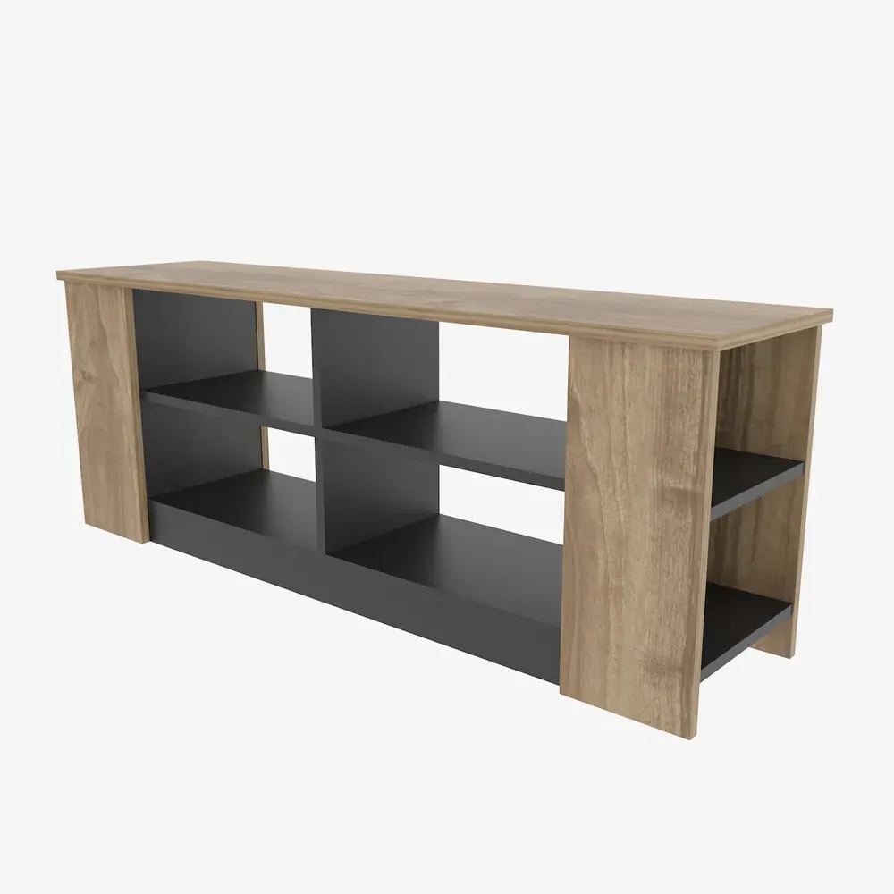 Space 8 Shelf TV Unit - Walnut