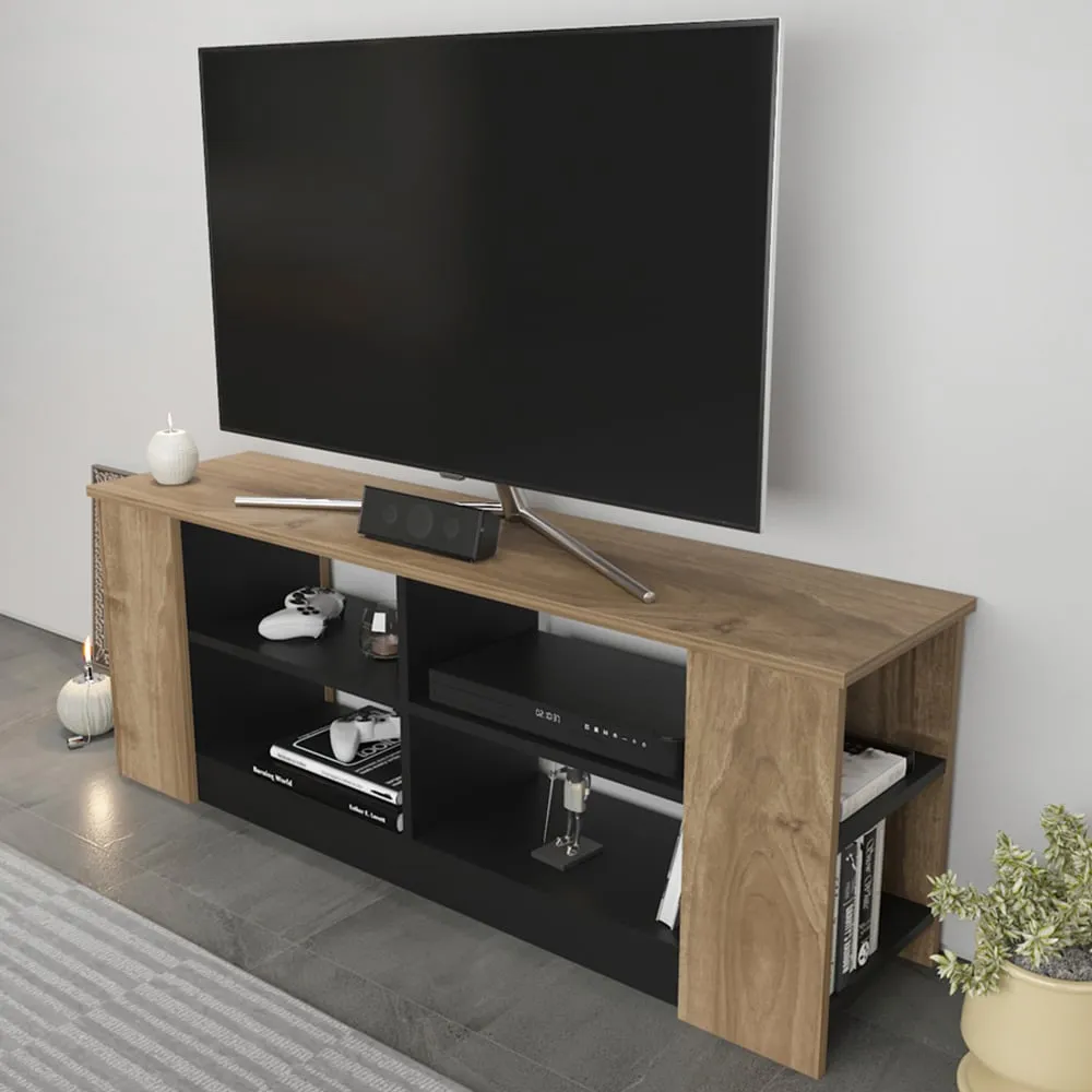 Space 8 Shelf TV Unit - Walnut