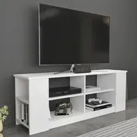 Space 8 Shelf TV Unit - White