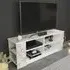 Space 8 Shelf TV Unit - White Marble Effect