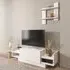Spring TV Unit with Wall Shelf - White