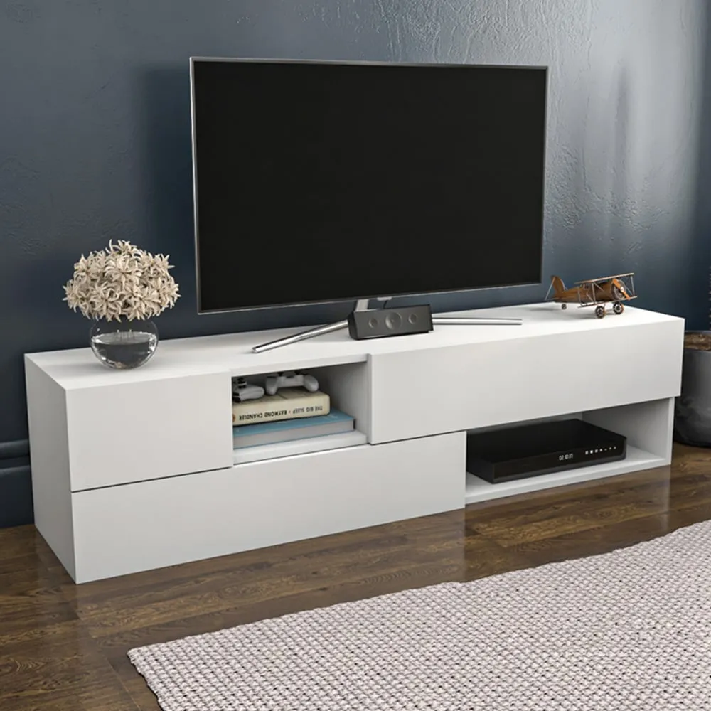 Sunny 3 Door TV Unit with Storage - White