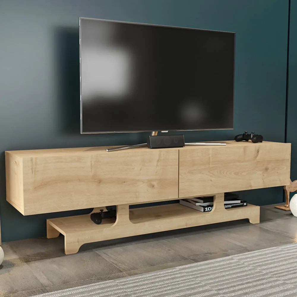 Tera 2 Door TV Unit with Storage - Oak