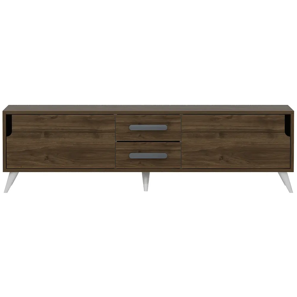 Tex Wide TV Unit with Storage - Walnut