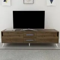 Tex Wide TV Unit with Storage - Walnut