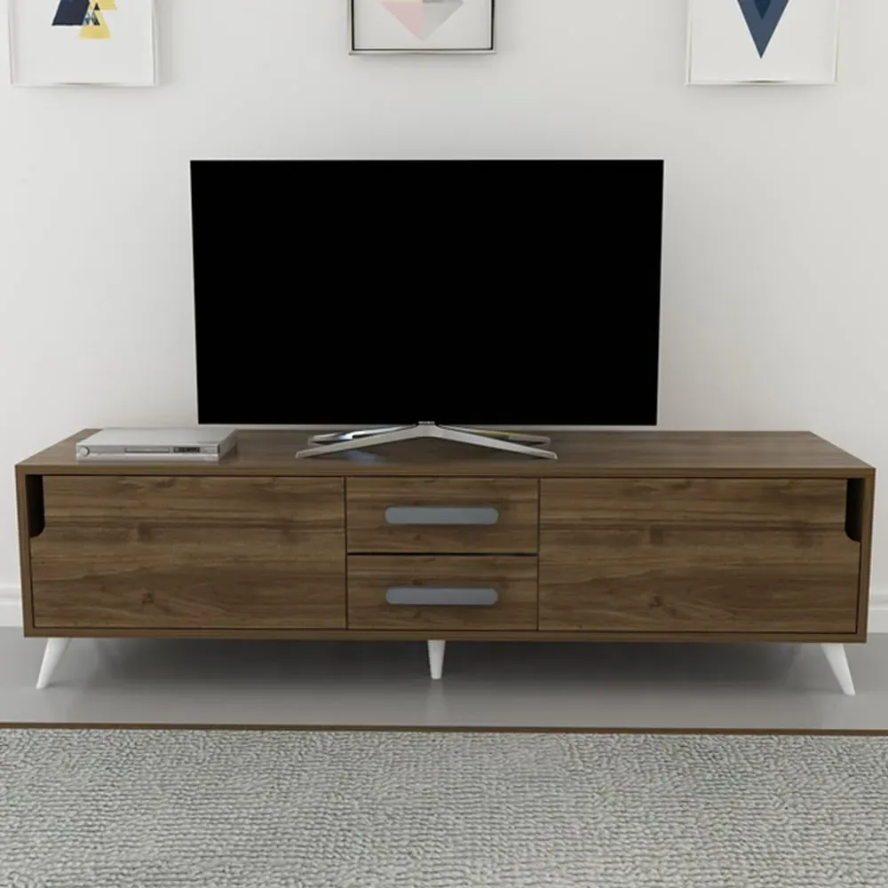 Tex Wide TV Unit with Storage - Walnut image