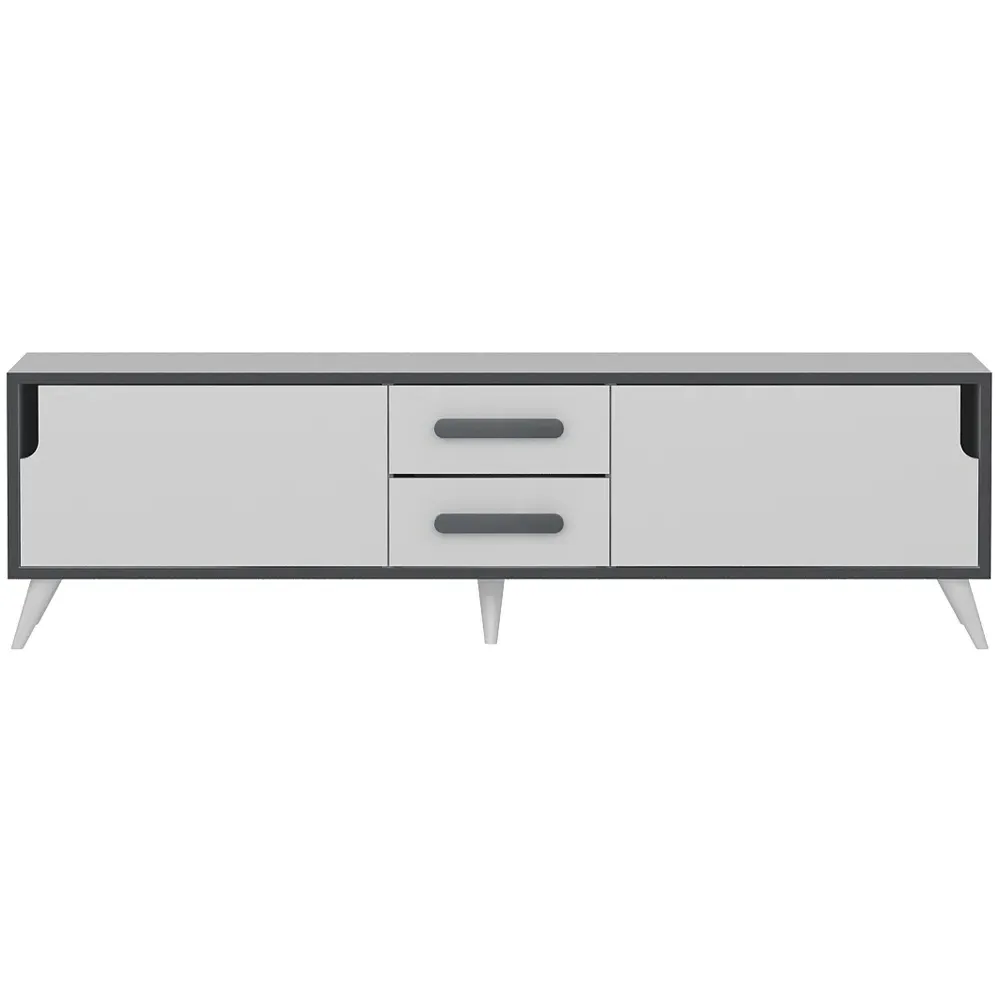 Tex Wide TV Unit with Storage - White, Anthracite