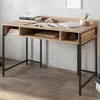 Tumata 3 Shelf Study Desk - Walnut