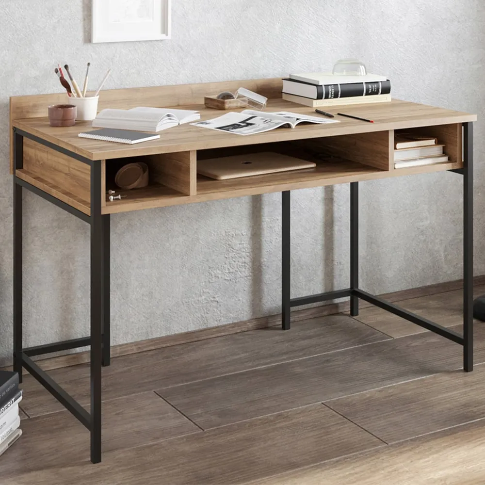 Tumata 3 Shelf Study Desk - Walnut image
