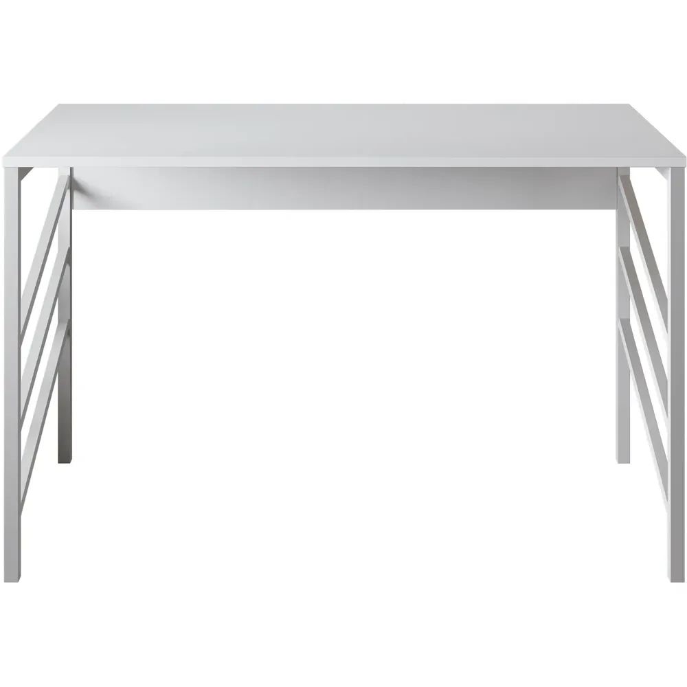 Tuna Study Desk with Front Bar - White
