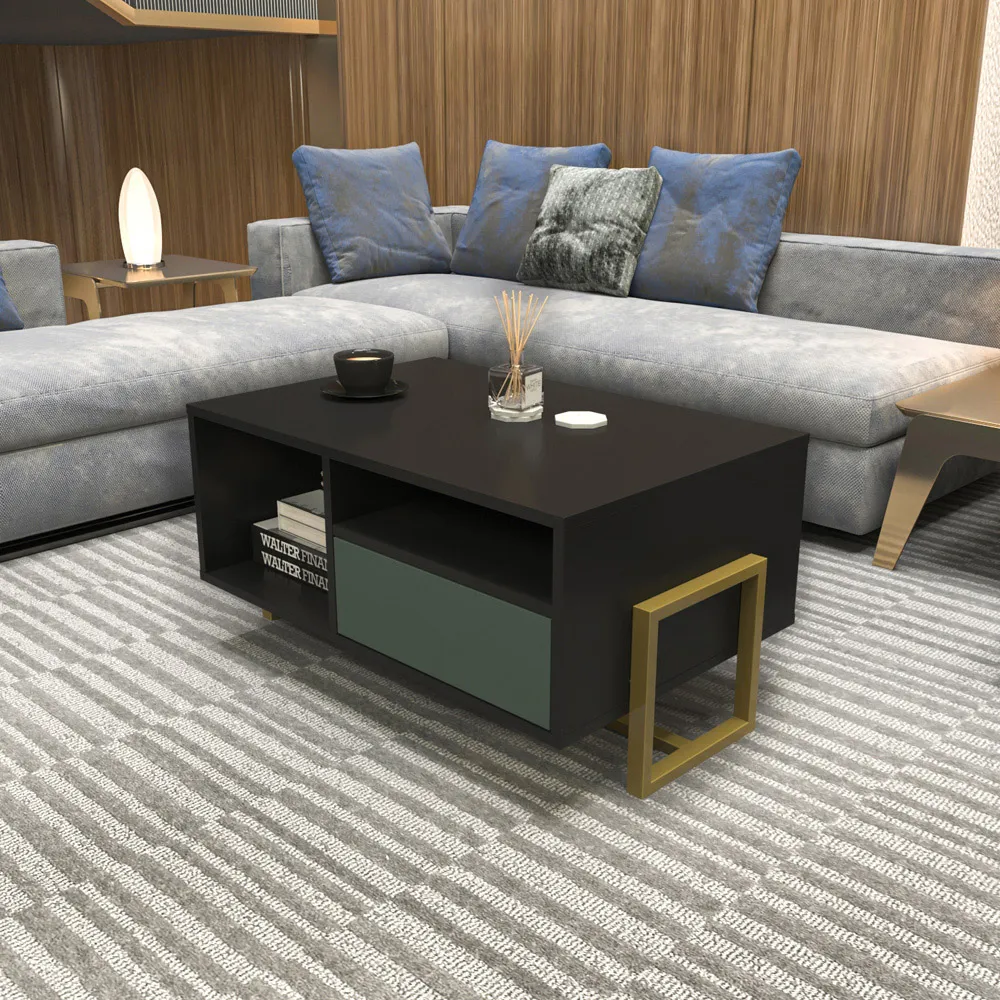 Utopie 2 Door Coffee Table with Storage - Black, Green