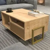 Utopie 2 Door Coffee Table with Storage - Oak, Rattan