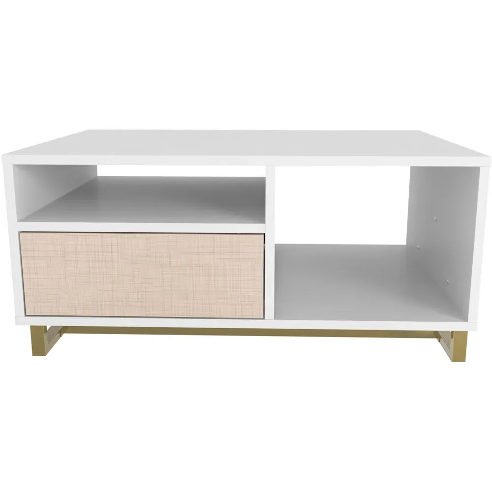 Utopie 2 Door Coffee Table with Storage - White, Beige