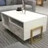 Utopie 2 Door Coffee Table with Storage - White, Marble Effect