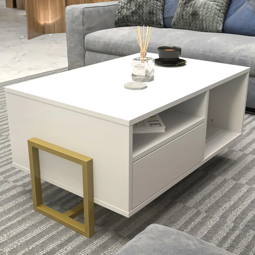 Utopie 2 Door Coffee Table with Storage - White