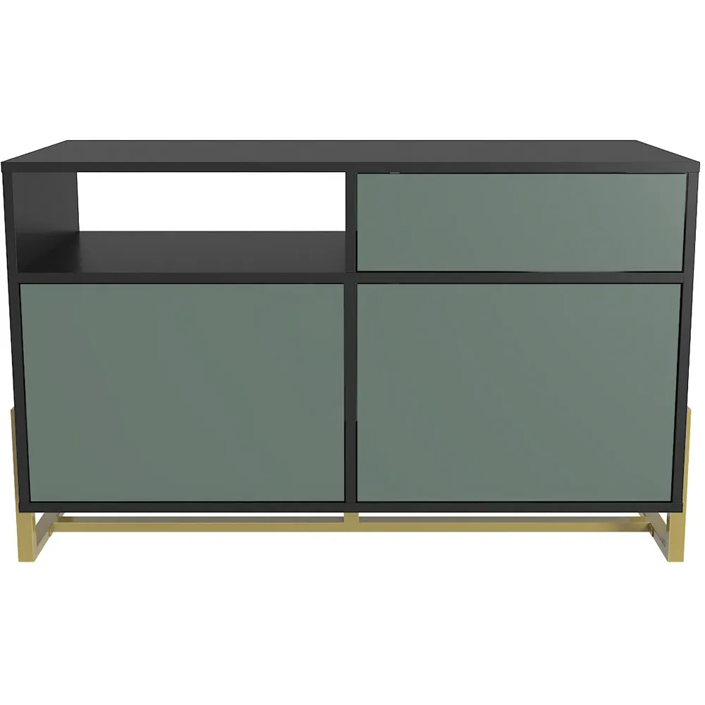 Utopie 3 Door Storage Cabinet with Shelf - Black, Green