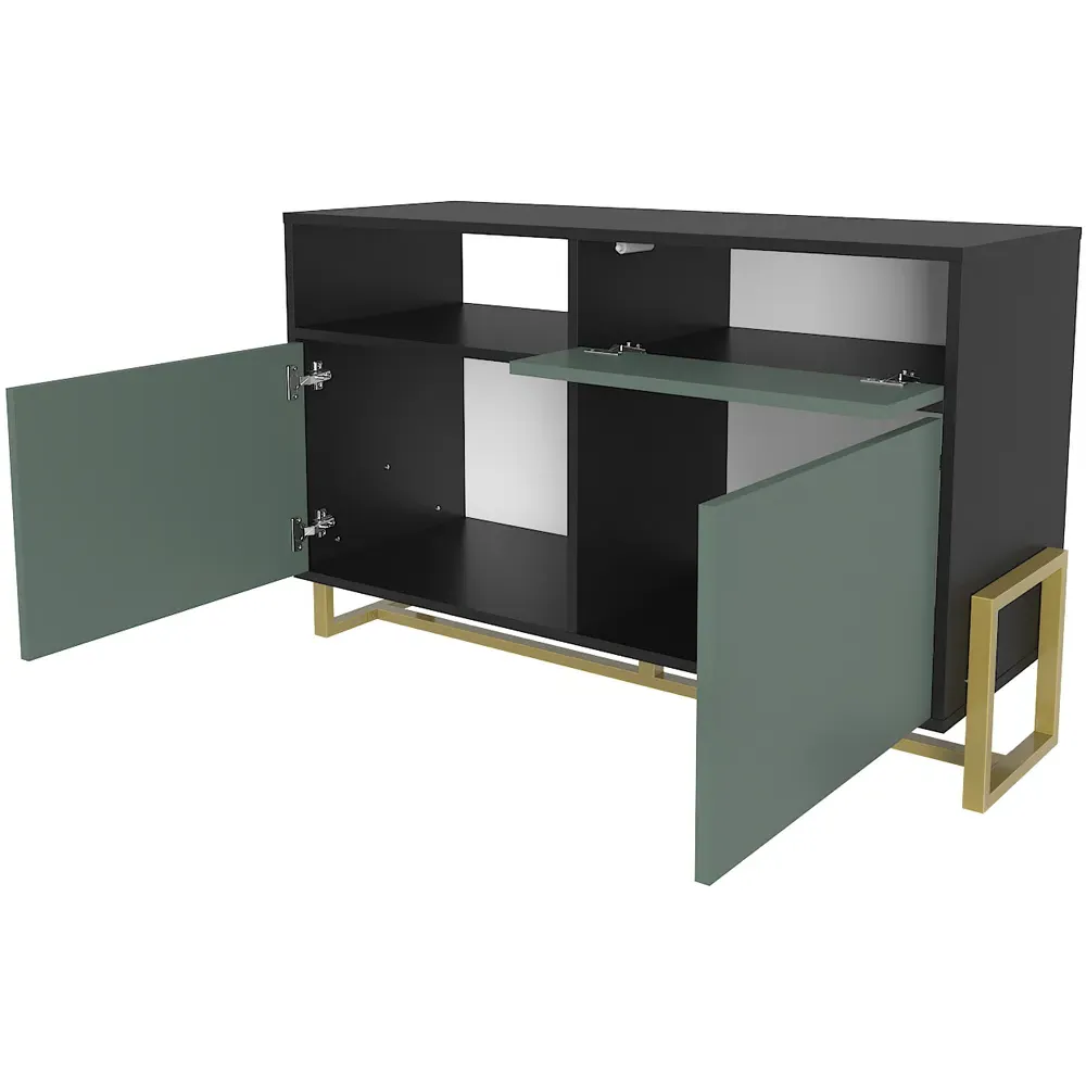 Utopie 3 Door Storage Cabinet with Shelf - Black, Green