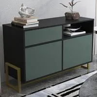 Utopie 3 Door Storage Cabinet with Shelf - Black, Green
