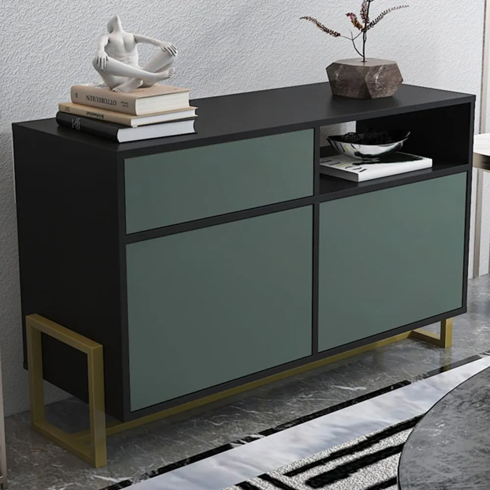 Utopie 3 Door Storage Cabinet with Shelf - Black, Green image