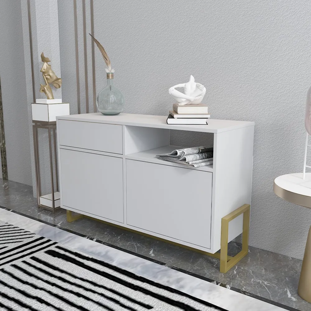 Utopie 3 Door Storage Cabinet with Shelf - White