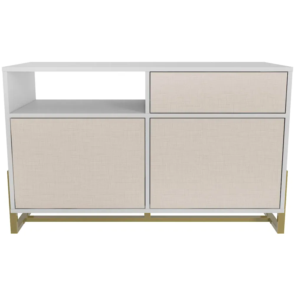 Utopie 3 Door Storage Cabinet with Shelf - White, Beige