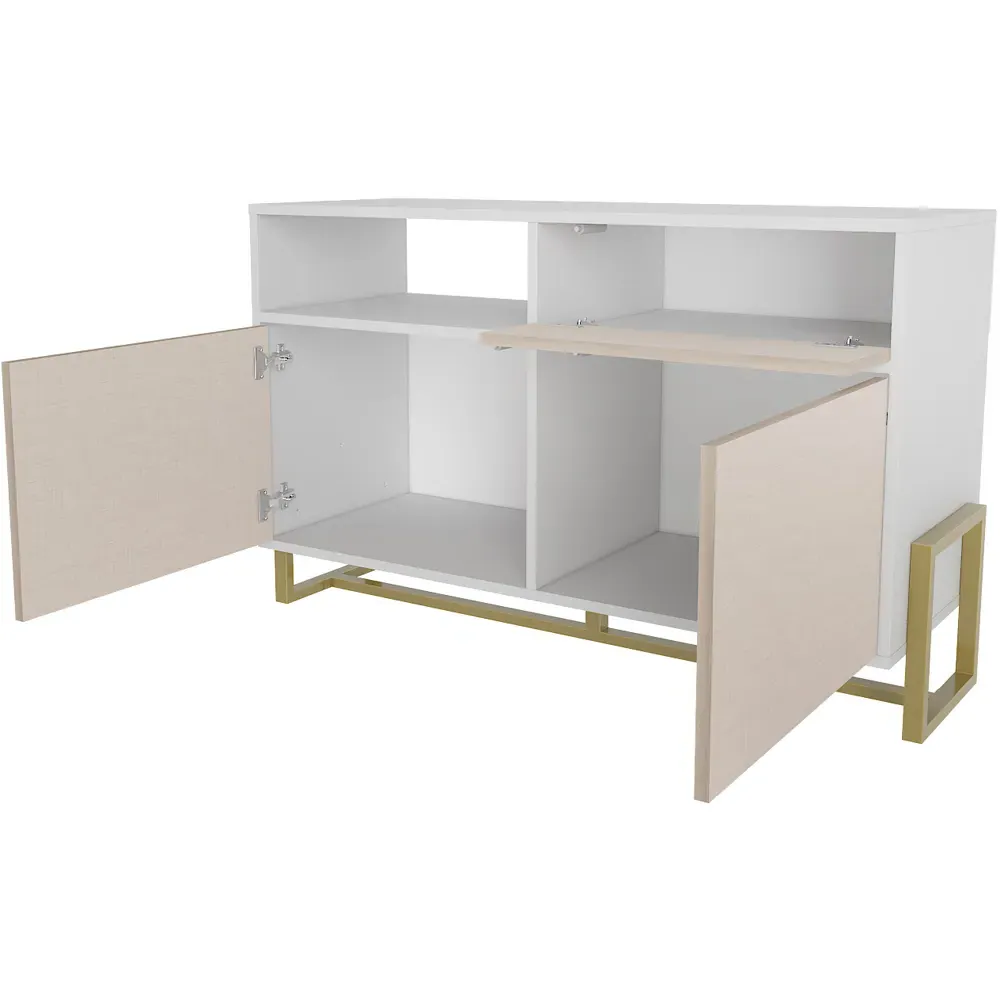 Utopie 3 Door Storage Cabinet with Shelf - White, Beige