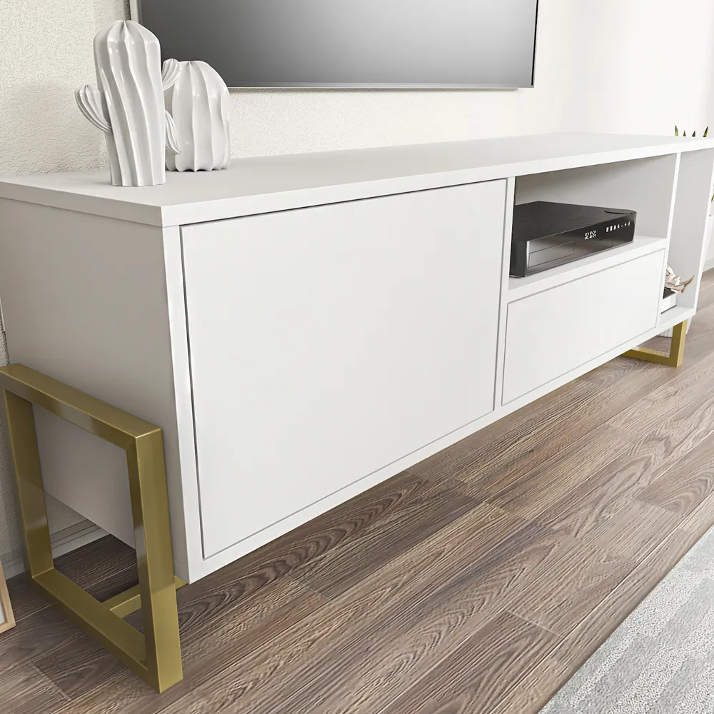 Utopie TV Unit with Drawer and Door - White