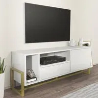 Utopie TV Unit with Drawer and Door - White