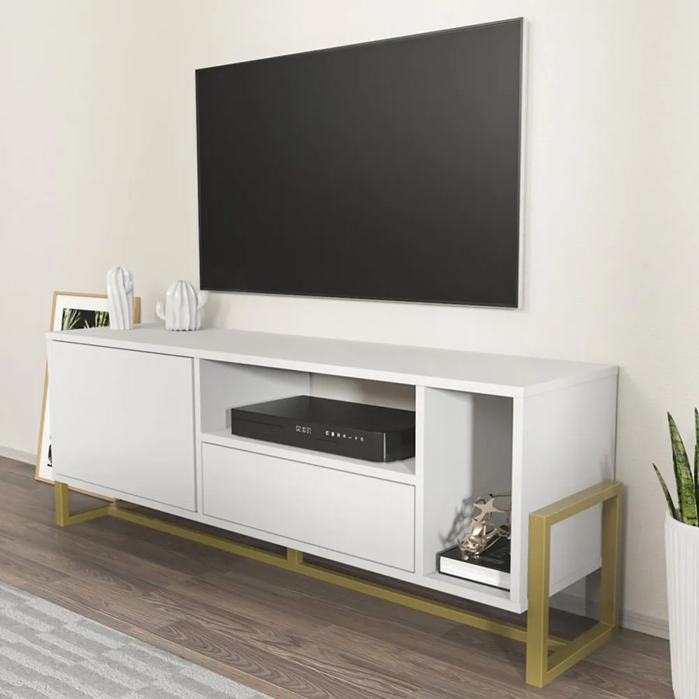 Utopie TV Unit with Drawer and Door - White