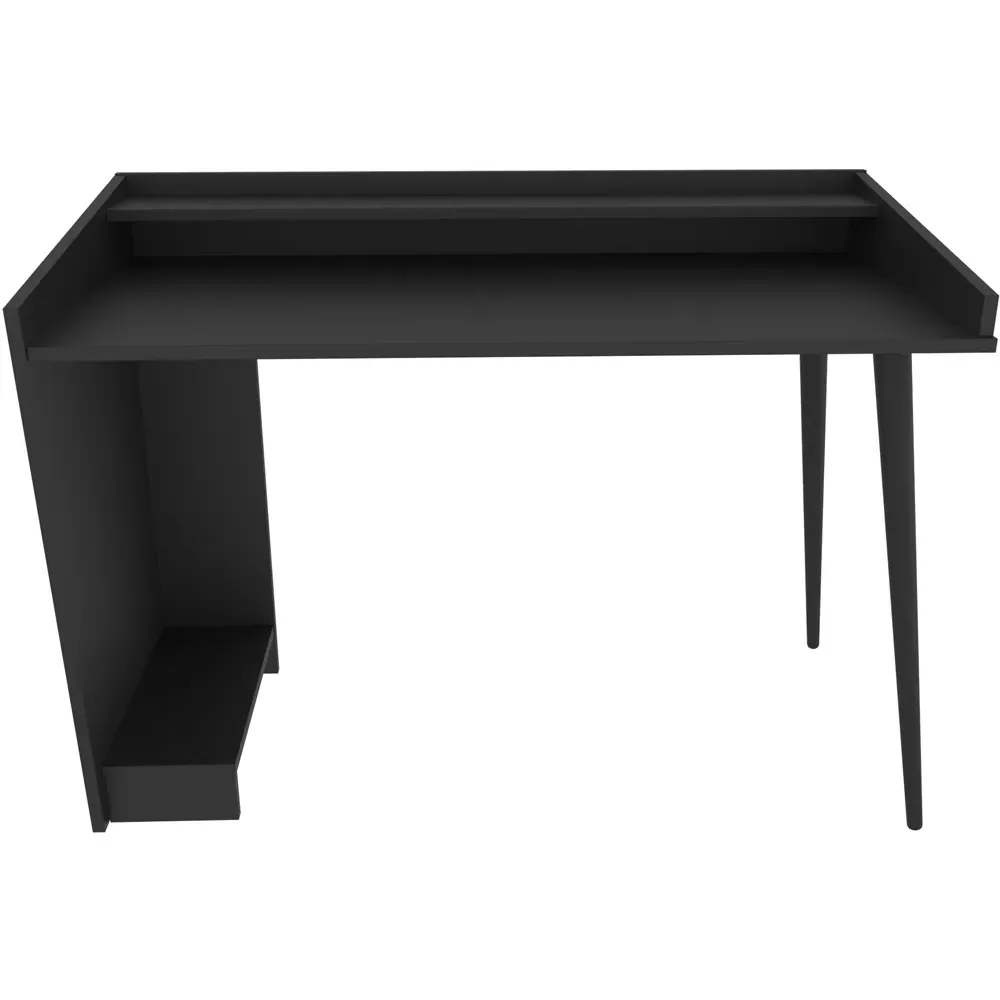 Vanessa 2 Shelf Computer Desk with Solid Legs - Black