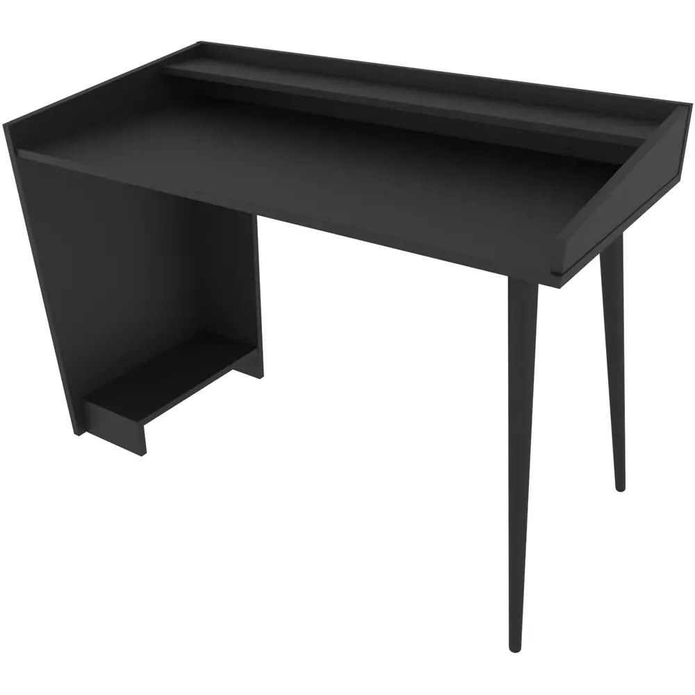 Vanessa 2 Shelf Computer Desk with Solid Legs - Black