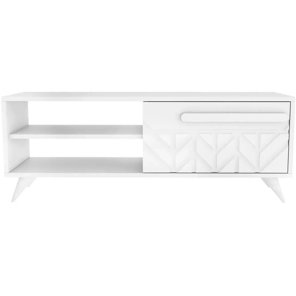 Venice Single Door TV Unit with Storage - White