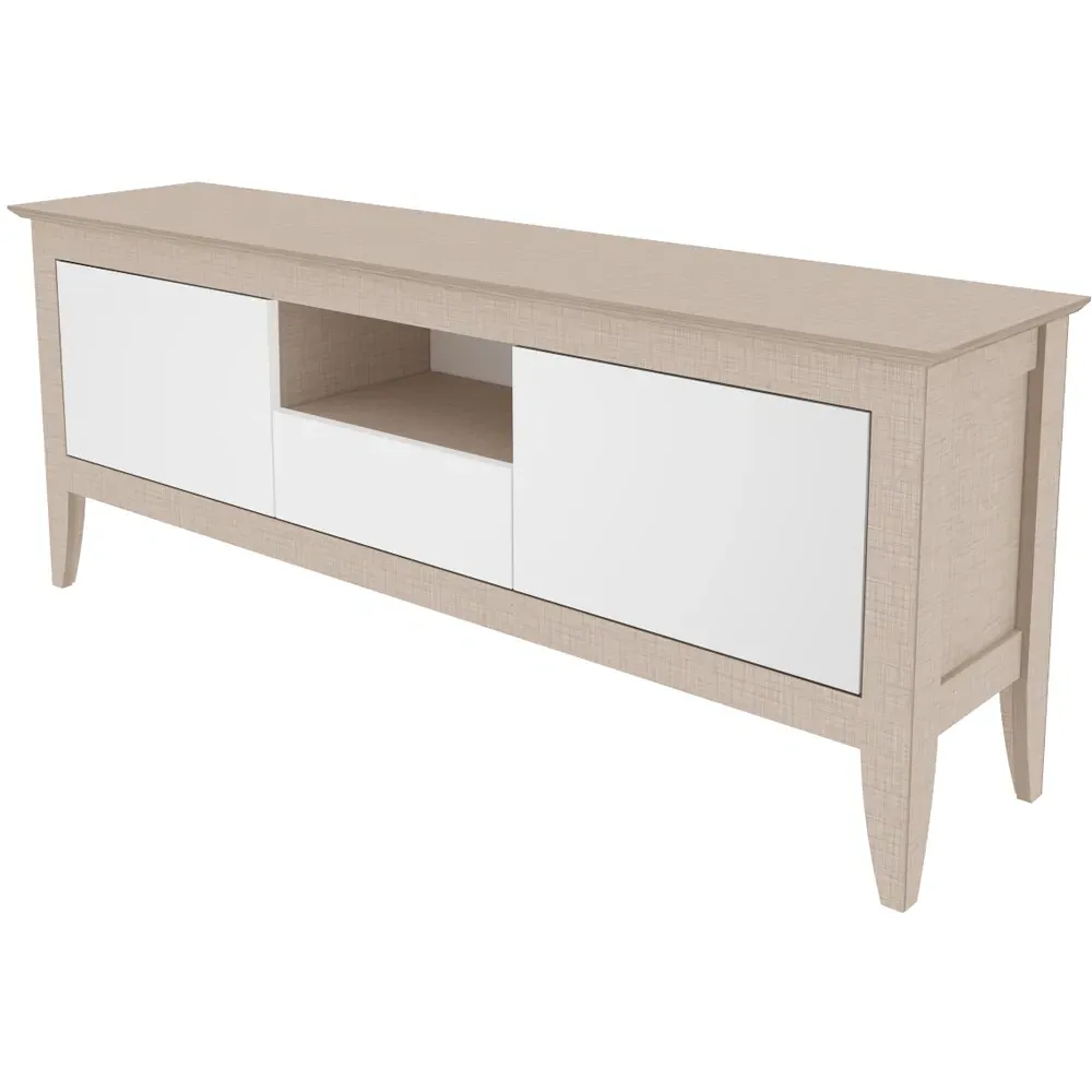 Verde 3 Door TV Unit with Storage - Beige, Particle Board