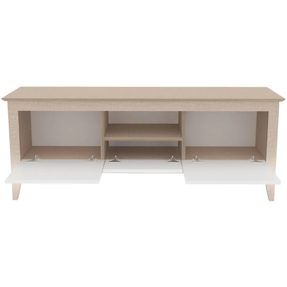 Verde 3 Door TV Unit with Storage - Beige, Particle Board