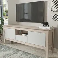 Verde 3 Door TV Unit with Storage - Beige, Particle Board